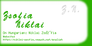 zsofia niklai business card